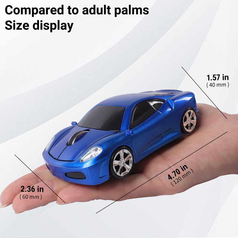 elec Space Wireless Mouse, 2.4GHz Cool Sport Car Shape Wireless Mouse Optical Cordless Mice with USB Receiver for PC Laptop Computer Notebook 1600 DPI-Blue - Image 5